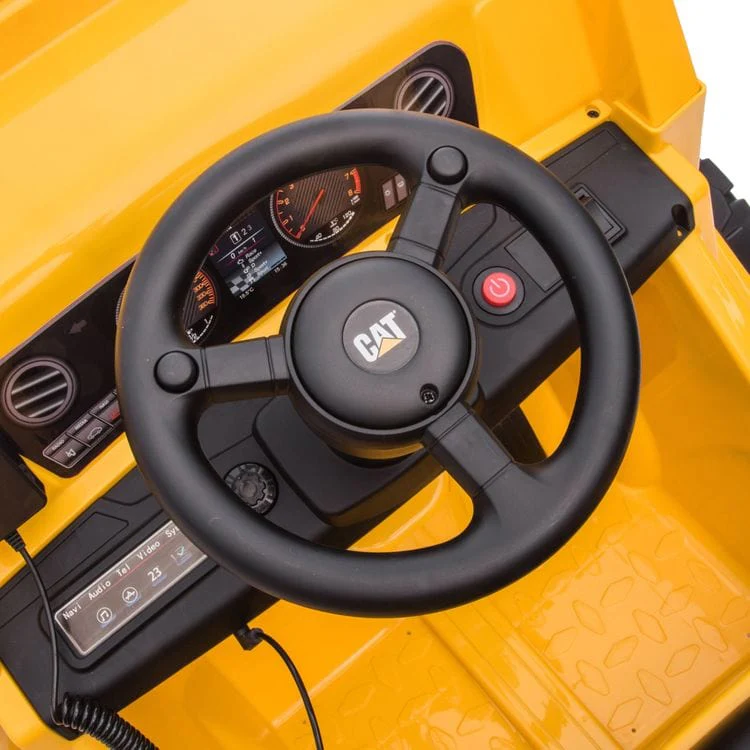 12V CAT Dump Truck 1-Seater Ride On - Yellow - Image 7