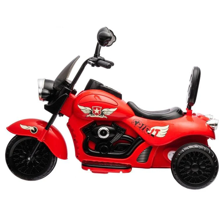 12V Kids Cruiser 1-Seater Motorcycle - Red - Image 2