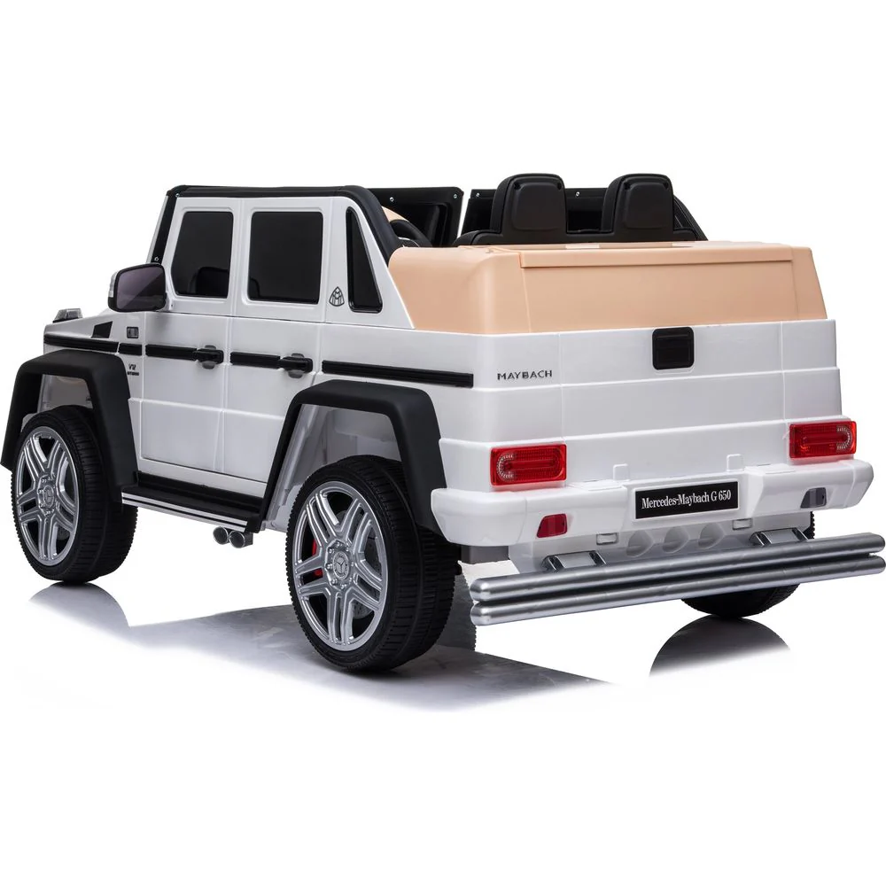 12V Mercedes Maybach G650 Landaulet 1-Seater Ride-On Car - White - Image 4