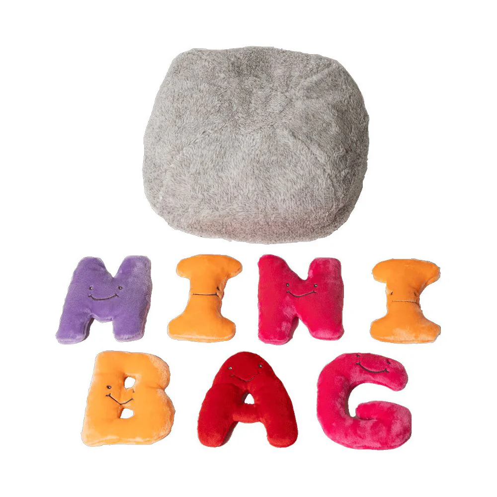 Alphabet Plush Mini Set - Rainbow Letters with Light Grey Bag - Image 2