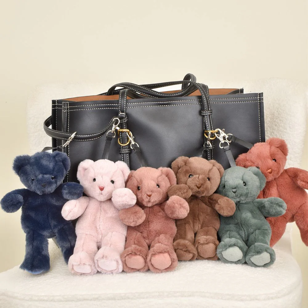 Plush Teddy Bear Bag Charm - Black - Image 4