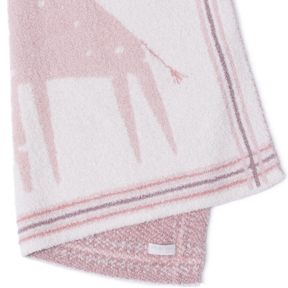 CozyChic Giraffe Stroller Blanket - Dusty Rose Multi - Image 2