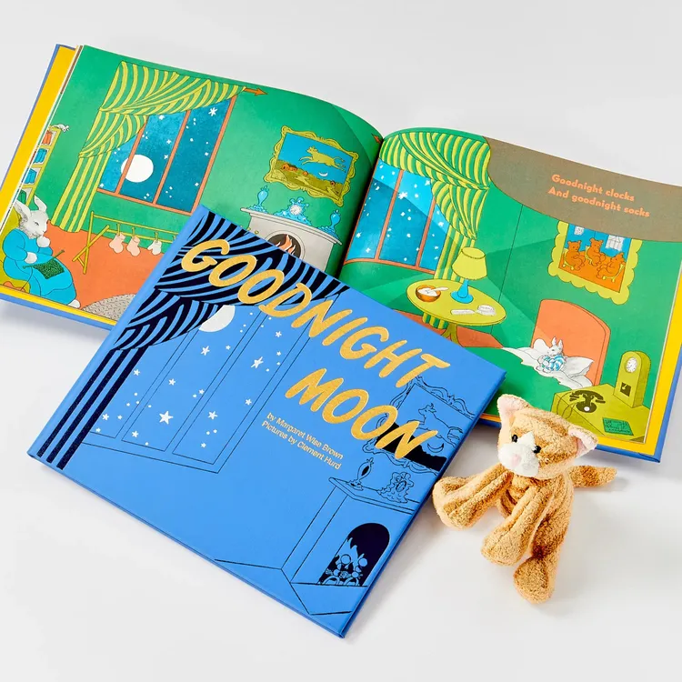 "Goodnight Moon" Book in Blue Bonded Leather - Image 2