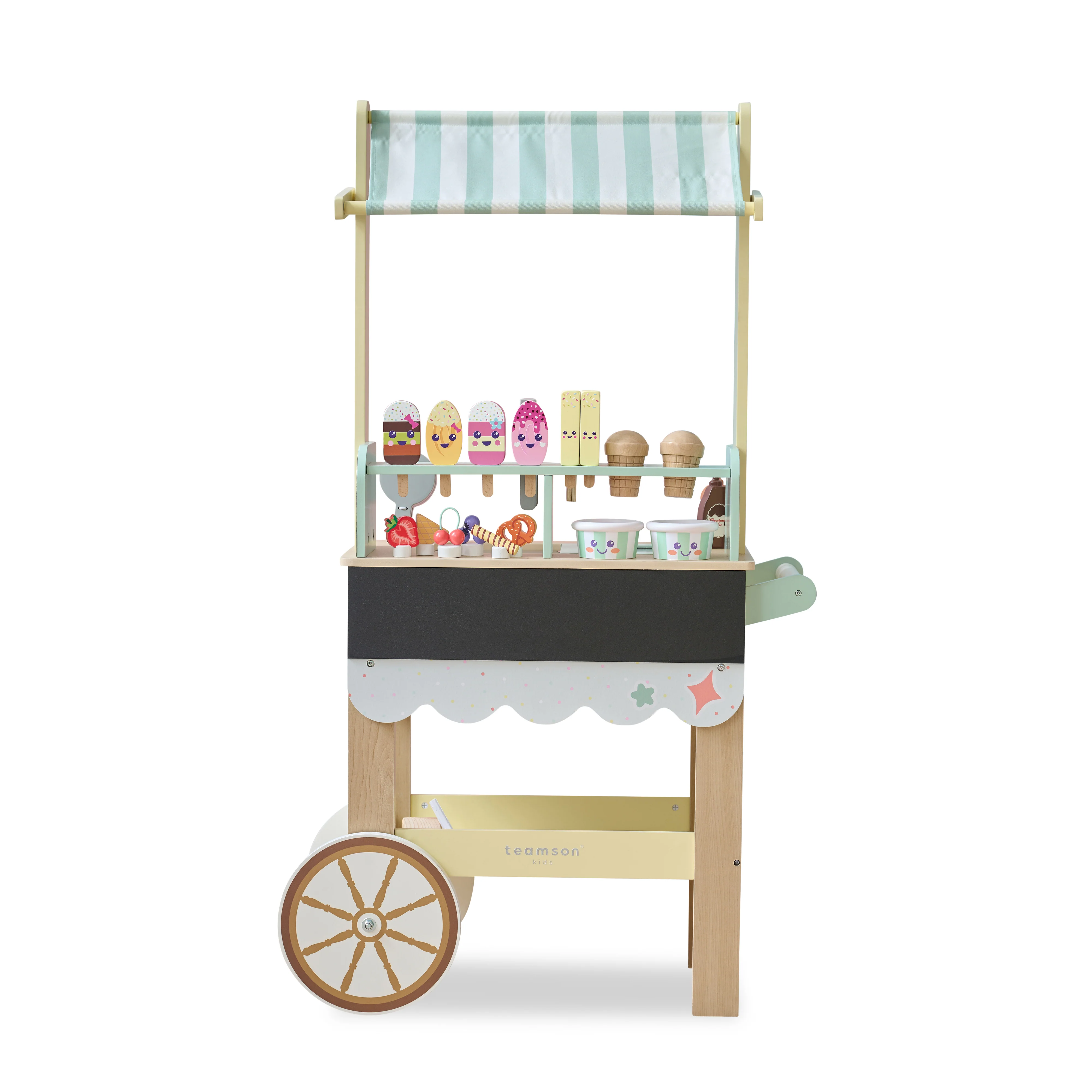 Jolly Pals Wood Ice Cream Stand with 33 Accessories and Chalkboard