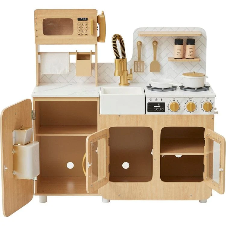 Little Chef Cyprus Play Kitchen with 14-Piece Accessory Set - Image 2