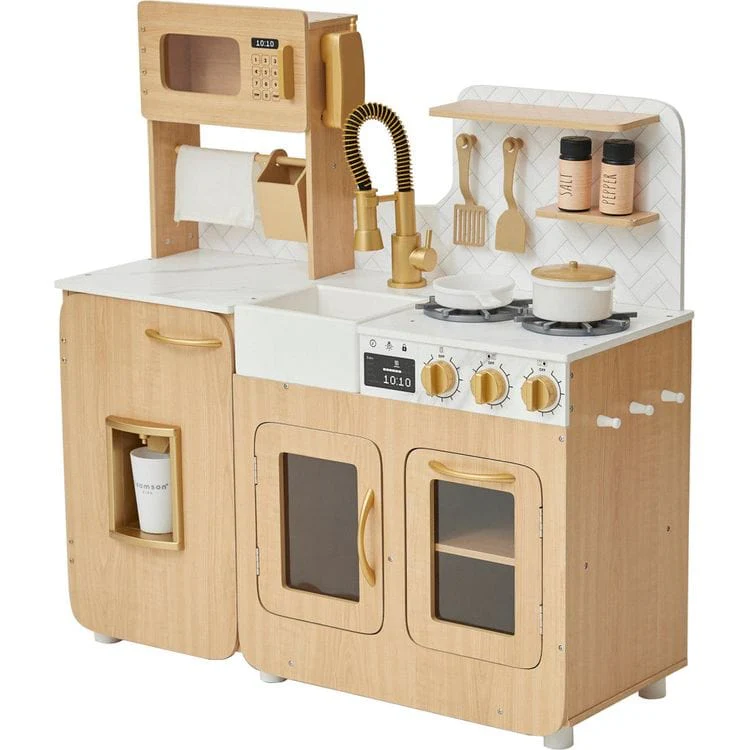 Little Chef Cyprus Play Kitchen with 14-Piece Accessory Set - Image 3