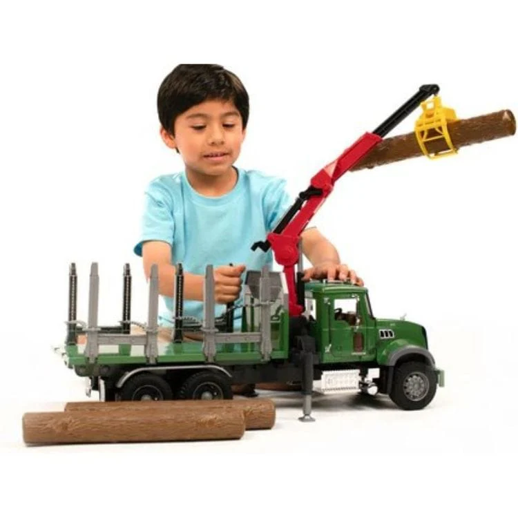 Mack Granite Timber Truck with Loading Crane & 3 Trunks - Image 2