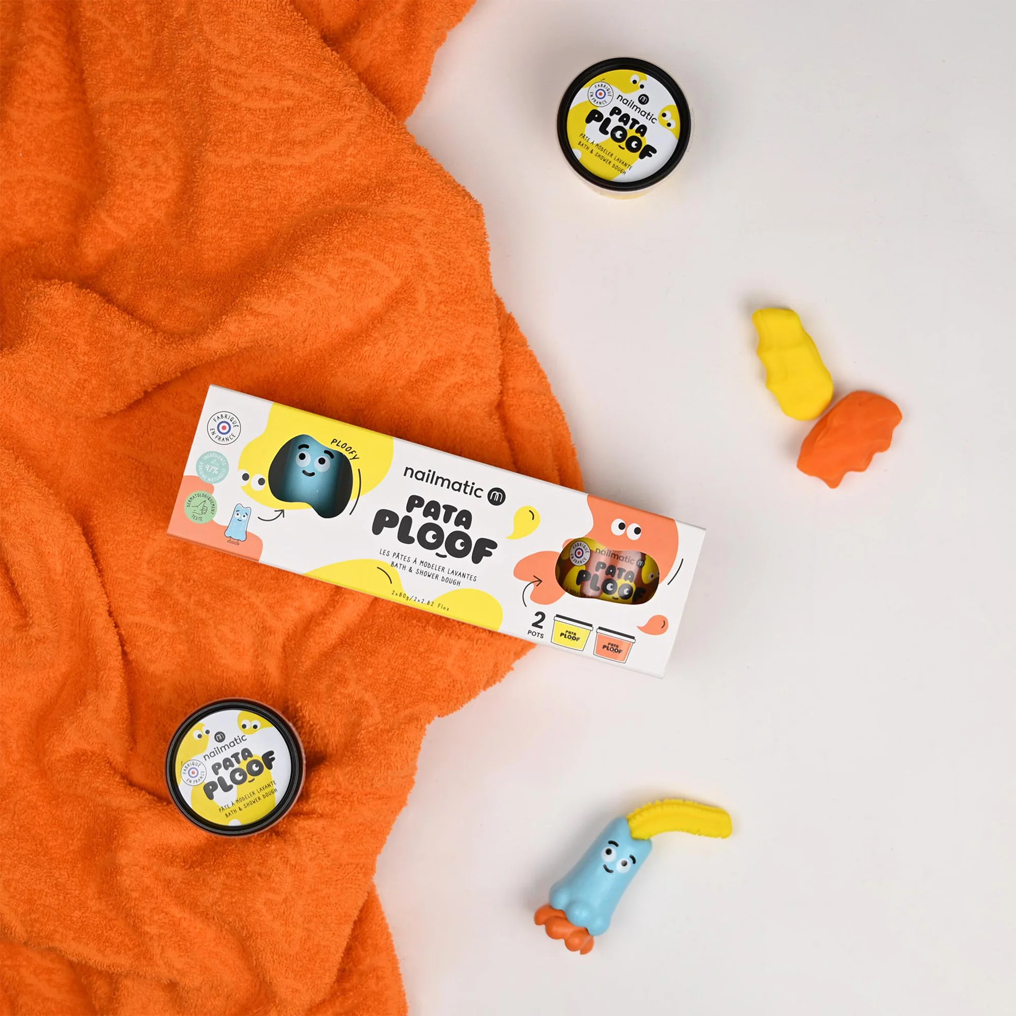 Pataploof Ploofy - Bath Dough Set of 2 in Yellow + Orange - Image 2