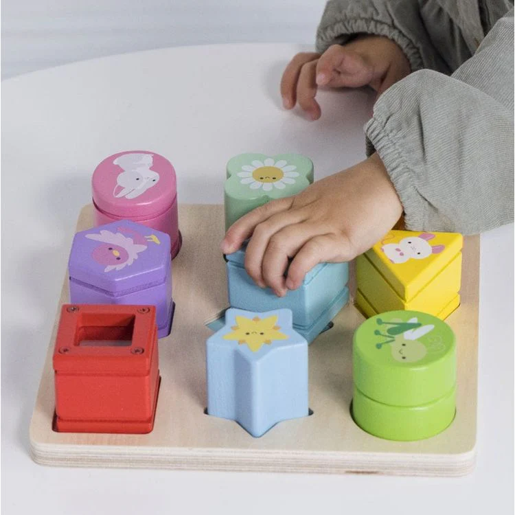Rainbow Sensory Shape Sorter - 10 Pieces - Image 2