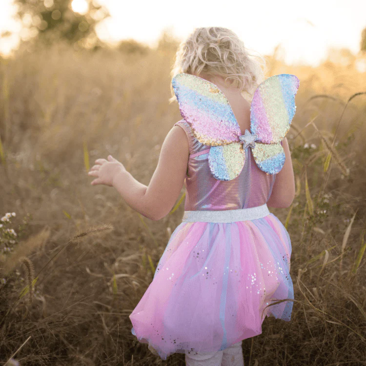 Rainbow Sequins Skirt with Wings & Wand - Size 4-6 Years - Image 2