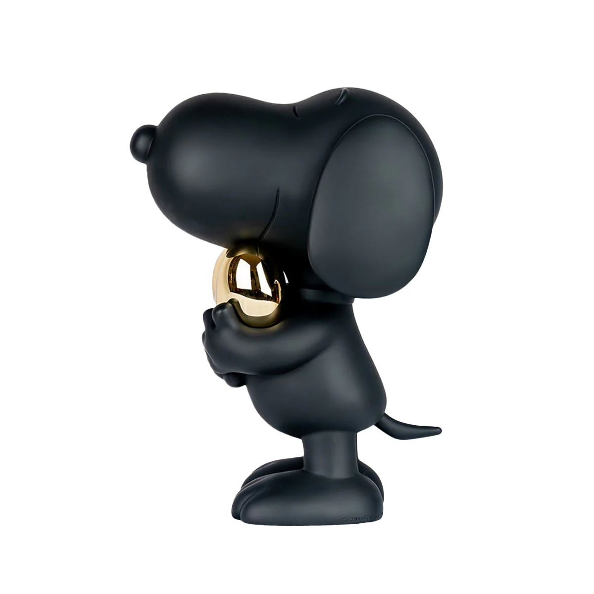 Snoopy Matte Black Figure with Chrome Gold Heart - 21.6" - Image 4