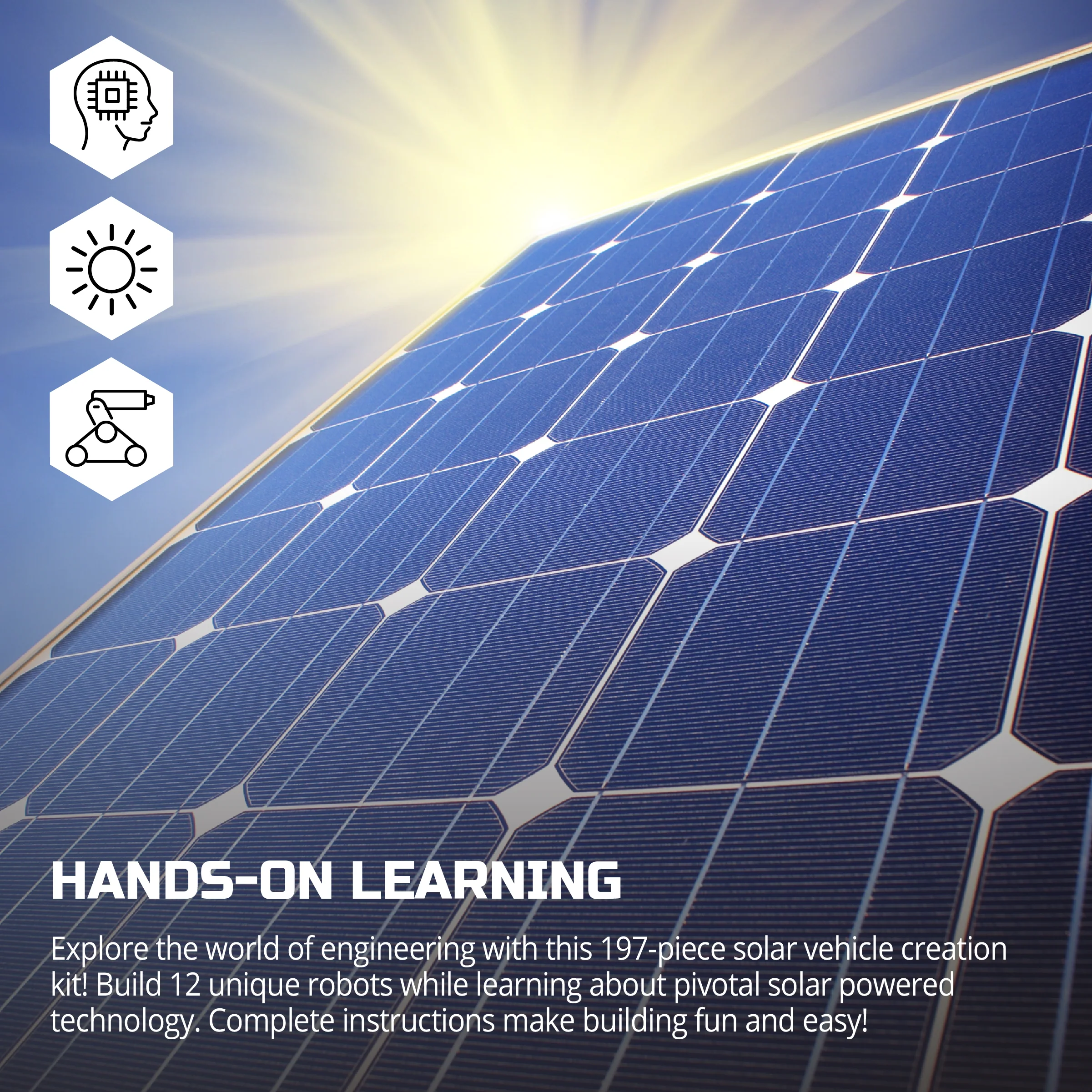 Solar Vehicle Creation Easy-Build Kit - 197 Pieces - Image 3
