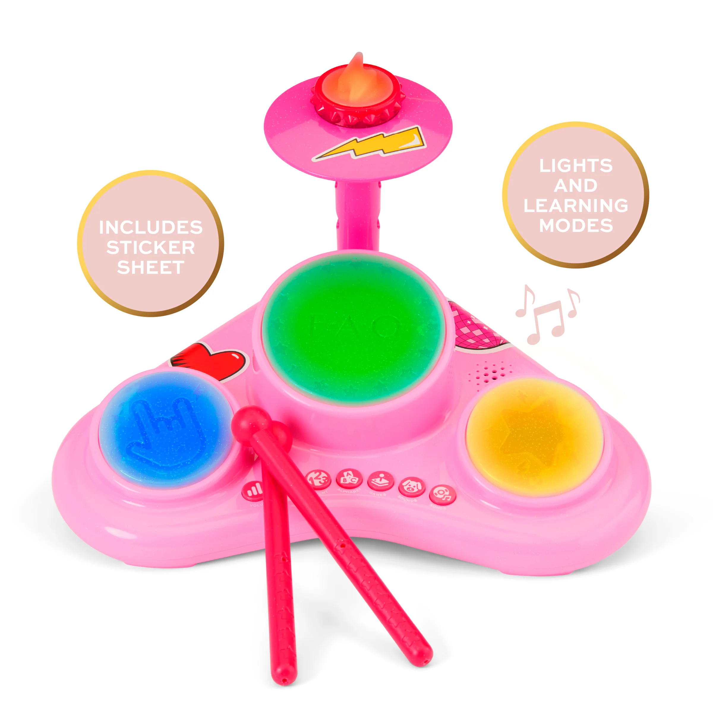 Stage Stars Interactive Drum with Drumsticks - Image 2
