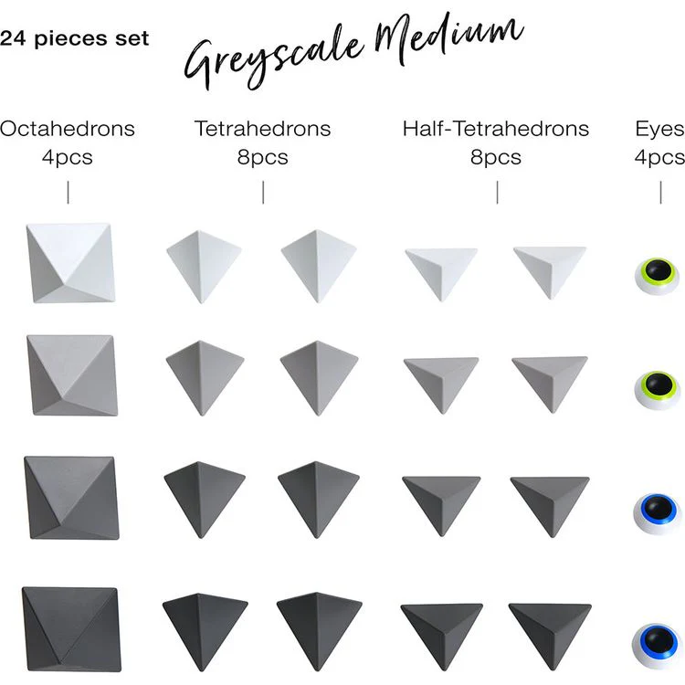 Trido Monochromatic Medium Magnet Building Set - 24 Pieces - Image 2