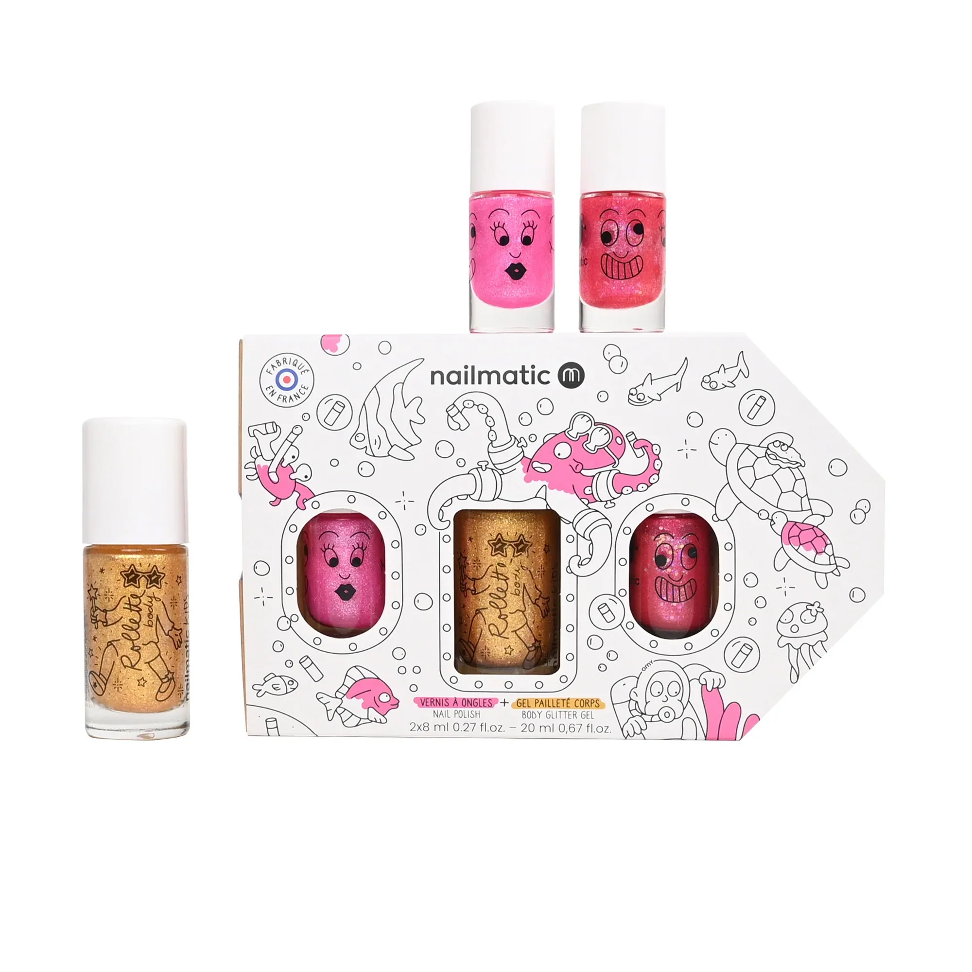 Underwater Exploration Nail Polish Set with Body Glitter Gel - Image 2