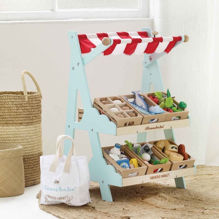 Wooden Market Stall & Fruit Play Food Crate - Image 2