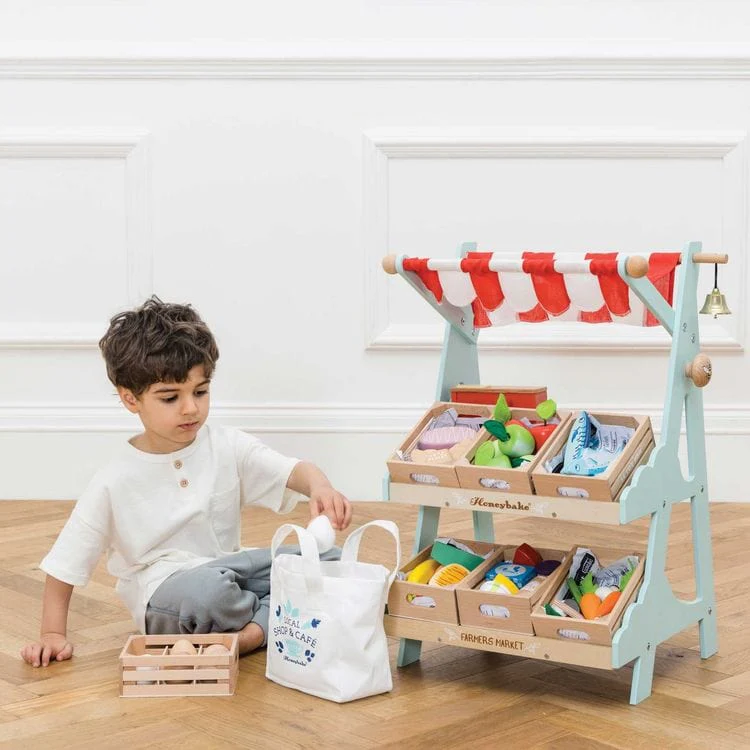 Wooden Market Stall & Fruit Play Food Crate - Image 3