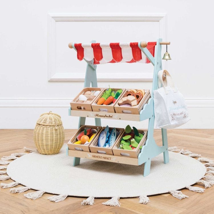 Wooden Market Stall & Fruit Play Food Crate - Image 4