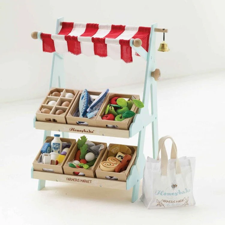 Wooden Market Stall & Fruit Play Food Crate - Image 5